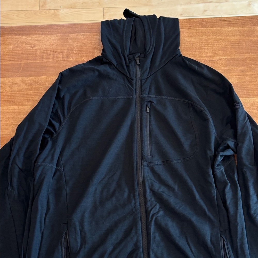 Icebreaker Quantum Hoody - Men's Black Full-Zip Jacket - 100% Merino